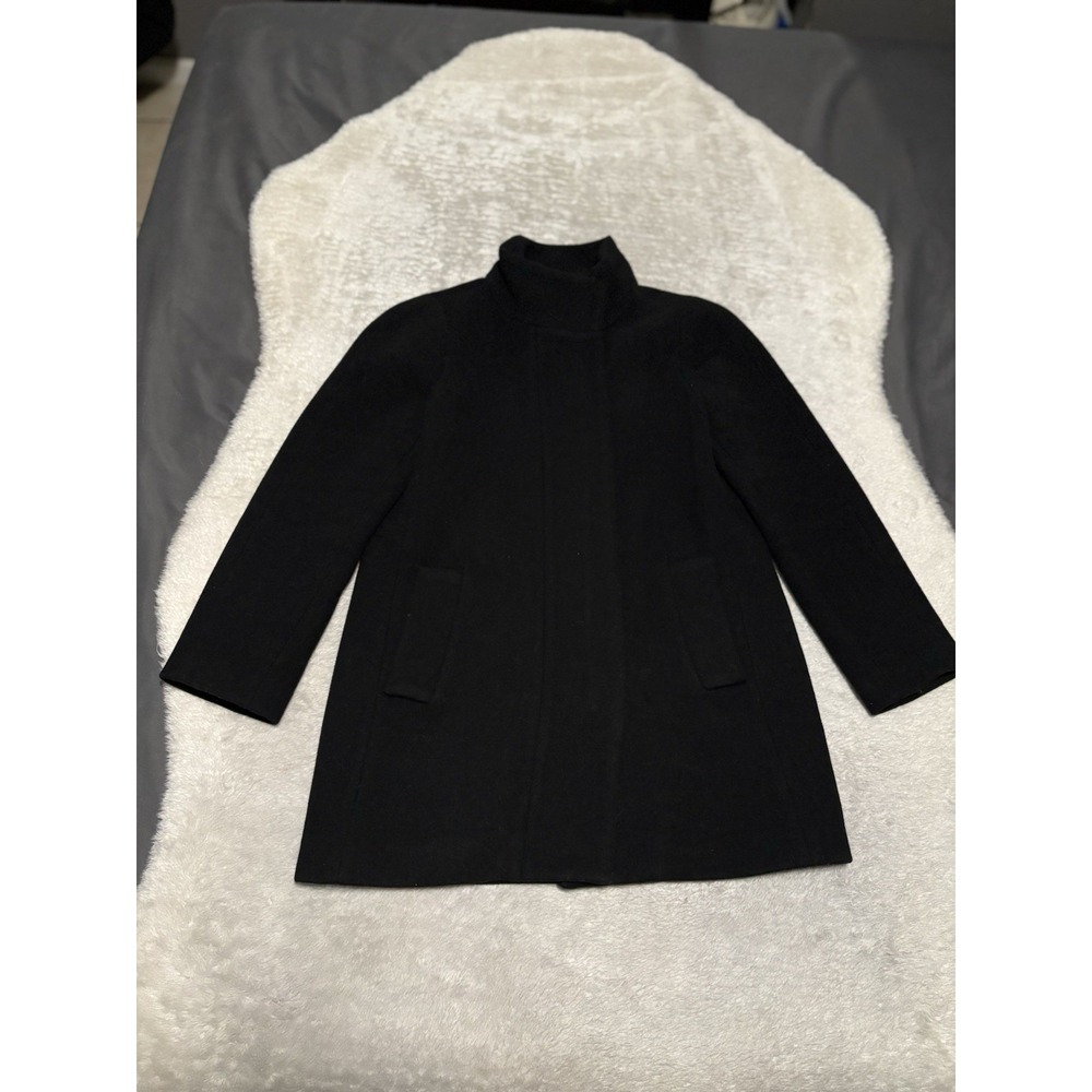 J Crew‎ Mercantile Womens Black Full Zip Wool Blend Jacket Size 2P Coat
